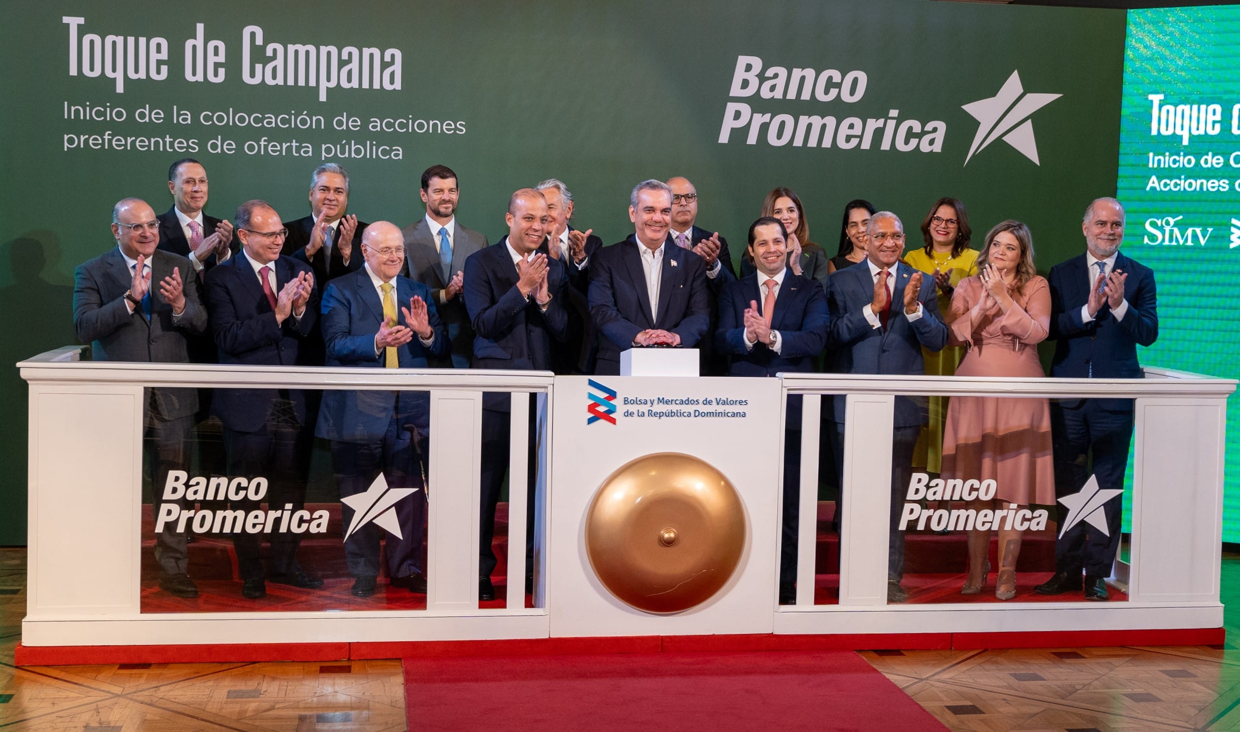 Presidente Abinader da campanazo y oficializa la apertura de colocación de la primera oferta pública de acciones preferentes de Banco Promerica